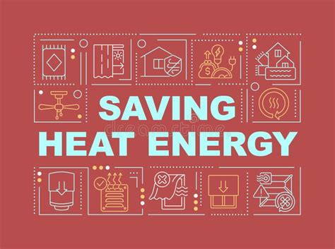 Saving Heat Energy Concepts Red Banner Stock Vector Illustration Of