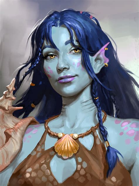 Artstation Shuri In 2024 Dnd Sea Elf Female Character Portraits Sea Elf Female Dnd