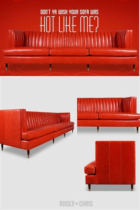 Red leather sofa, red leather couch, modern red leather sofas, tufted ...