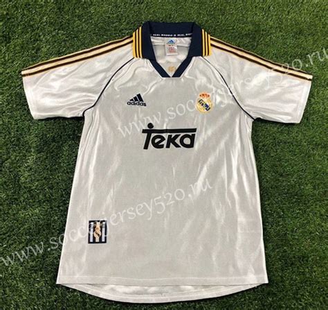 Retro Version Real Madrid Home White Thailand Soccer Jersey