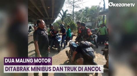 Kepergok Curi Motor Dua Maling Motor Bonyok Ditabrak Minibus Dan Truk