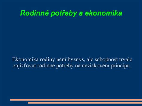 Ppt Rodinn Pot Eby A Ekonomika Powerpoint Presentation Free