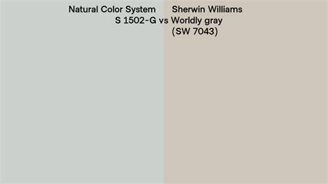 Natural Color System S 1502 G Vs Sherwin Williams Worldly Gray Sw 7043