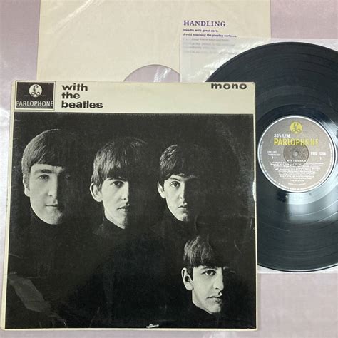 【やや傷や汚れあり】ukモノラル盤イエローパーロフォン 2ndプレス マト5n5n With The Beatles ビートルズ The