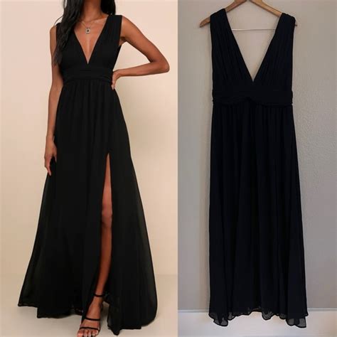 Lulus Dresses Nwt Heavenly Hues Black Maxi Dress Poshmark