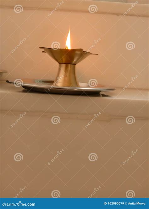 Diya lamp for god stock image. Image of metal, spiritual - 162090079