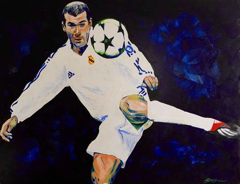 Zinedine Zidane Painting Painting By Scott Strachan Fine Art America