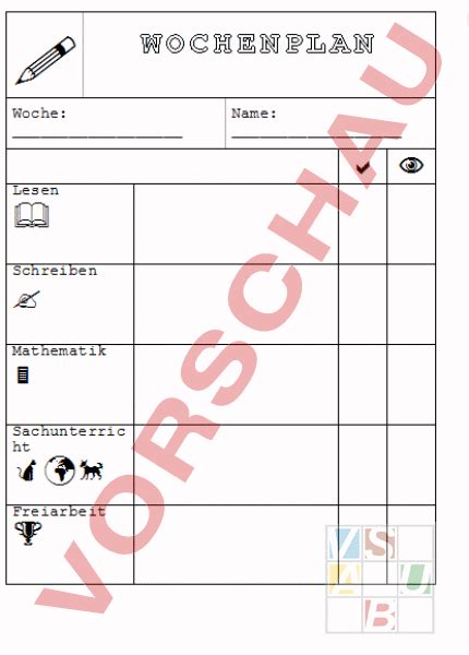 Arbeitsblatt Wochenplan Administration Methodik Lehr Und Lernformen