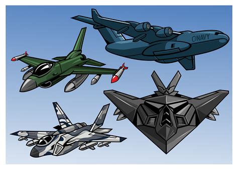 collection of full color modern military aircraft 21677454 Vector Art at Vecteezy