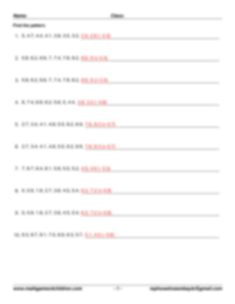 Solution Decimal Number Patterns Studypool Worksheets Library