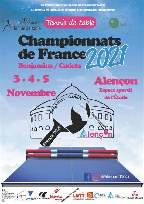 TENNIS DE TABLE Championnats De France Benjamins Et Cadets Du 03 Au