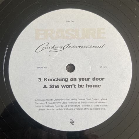 Erasure Crackers International Uk 12 Vinyl Record Single 1988 12mute93