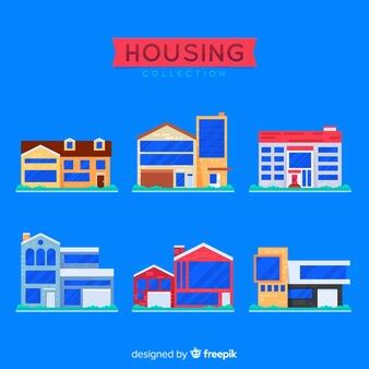 Free Vector | Flat housing collection