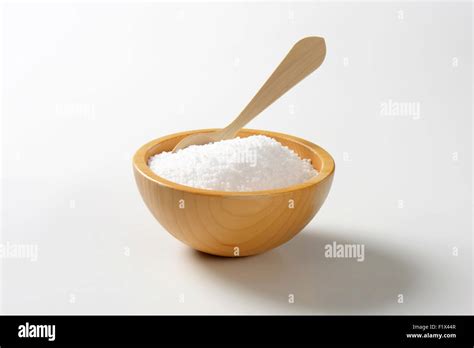 Coarse Grained Salt In Wooden Bowl Stock Photo Alamy