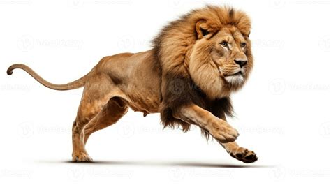 Lone lion jumping isolated on white. silhouette concept 27447016 Stock ...