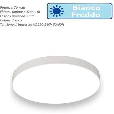 Plafoniera A Led Watt Rotonda Lampada Da Soffitto Bianca Lampadario