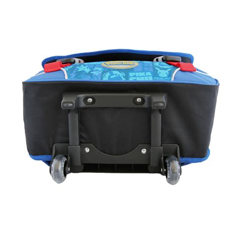 Cartable à roulettes POKEMON 41cm 2 compartiments bleu et rouge Chez