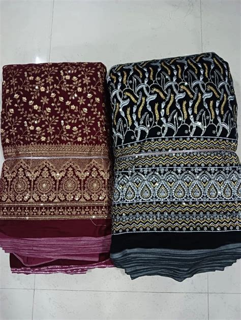 Velvet Embroidery Fabrics For Clothing At Rs Meter In Noida