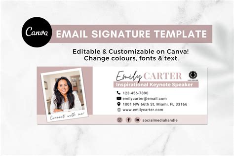 Email Signature Canva Template Professional Email Signature Etsy España