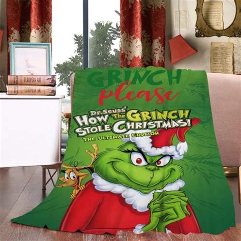 Grinch Throw Christmas Blanket 2023 - Lavafury