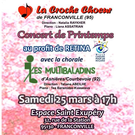 Concert de printemps des chorales La Croche Chœur de Franconville et