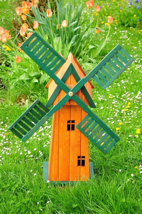 Windmühle Gartenwindmühle 100 cm Massivholz Moderne Form einstöckig