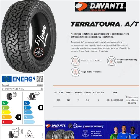 DAVANTI 265 65R17 116T TERRATOURA A T RWL Llantaenlinea