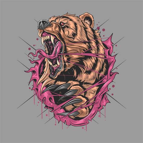 Fierce and wild angry grizzly bear design 1310575 Vector Art at Vecteezy