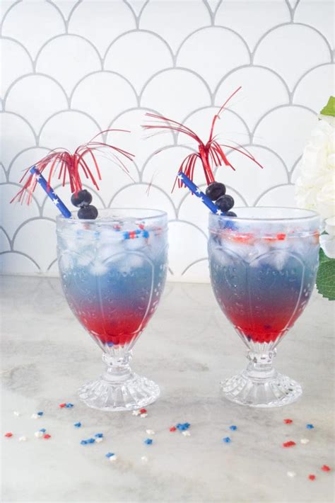 Patriotic Punch Red White And Blue Layered Drink Kid Friendly