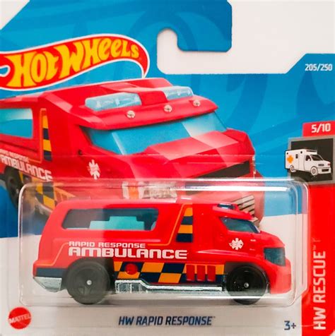 Hot Wheels Rapid Response Red Ambulance HW Rescue Medic Etsy