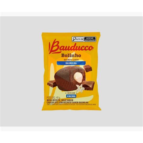 Bolinho Chocolate Recheado Baunilha Bauducco 16x40g