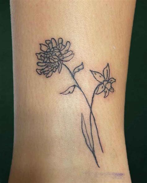 25 November Birth Flower Tattoos Chrysanthemum Inspirations