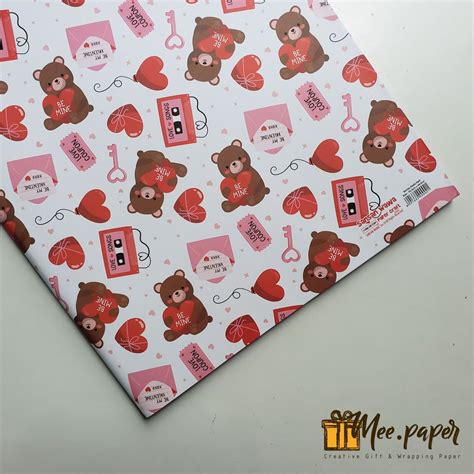 Jual Kertas Kado Sansan Wawa Motif Kinds Bear Be Mine Bungkus