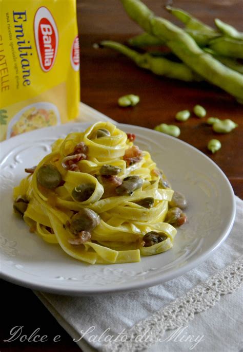 Tagliatelle Con Fave E Pancetta Dolce E Salato Di Miky