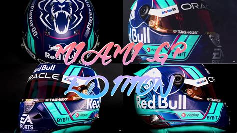 Max Verstappen Shows His Special Miami Gp Helmet Youtube