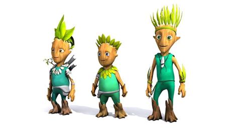 Cartoon Character Set 01 Tree People 3D Model CGTrader