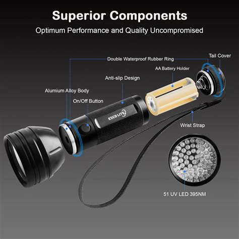 Snapklik ESCO LITE Escolite UV Flashlight Black Light