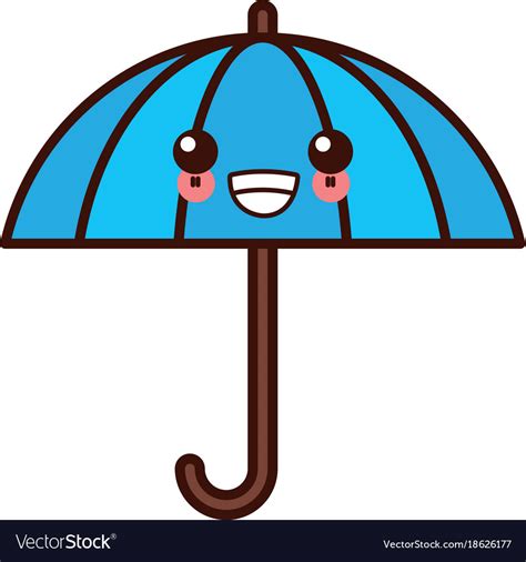 Umbrella Protection Symbol Kawaii Cute Cartoon Vector Image