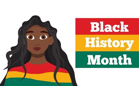 Premium Vector Black History Month Flyer With A Black Woman And Text In National Color Of The