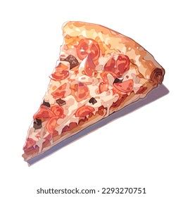 Pizza Slice Drawing Isolated On White Stock Vector (Royalty Free ...