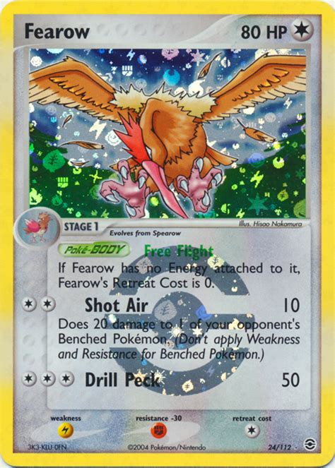 Pokémon EX FireRed LeafGreen Card 024 Fearow Parallel Reverse Holo