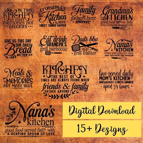 Cutting Board Quotes Svg Bundlegrandmas Kitchen Etsy Uk