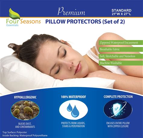 Utopia Bedding Protector De Almohada Impermeable De Rizo Paquete De 2