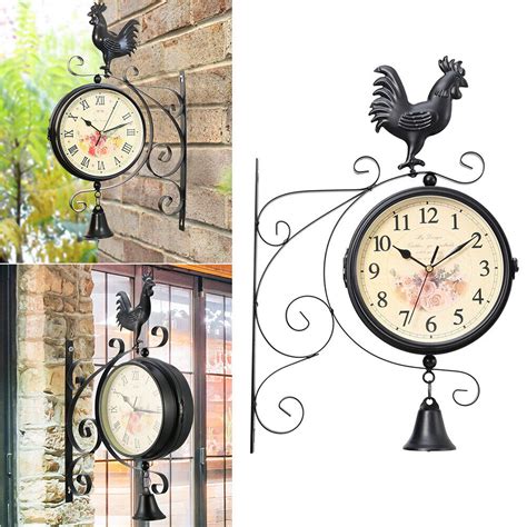 Outdoor Garden Paddington Station Wall Clock Double Sided Hanging Bracket Clocks Ebay