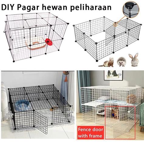 Diy Pet Cage Kandang Pagar Kandang Umbar Besi Lipat Anjing Kelinci