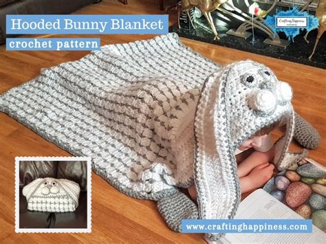 In Woodland Bunny Hooded Blanket Crochet Pattern Crafting Happiness