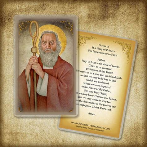 St Hilary Of Poitiers Prayer Card Doctor Of The Church Etsy