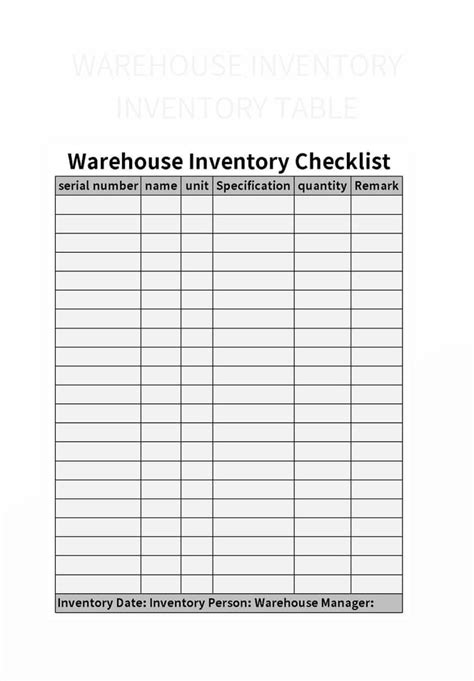 Warehouse Inventory Inventory Table Excel Template And Google Sheets ...