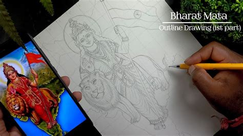 Bharat Mata Drawing Independence Day Drawing Drawing Of Bharat Mata