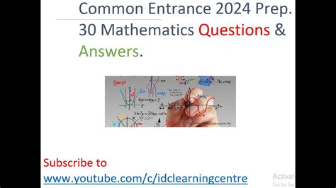 Common Entrance Prep Mathematics Questions And Answers Youtube